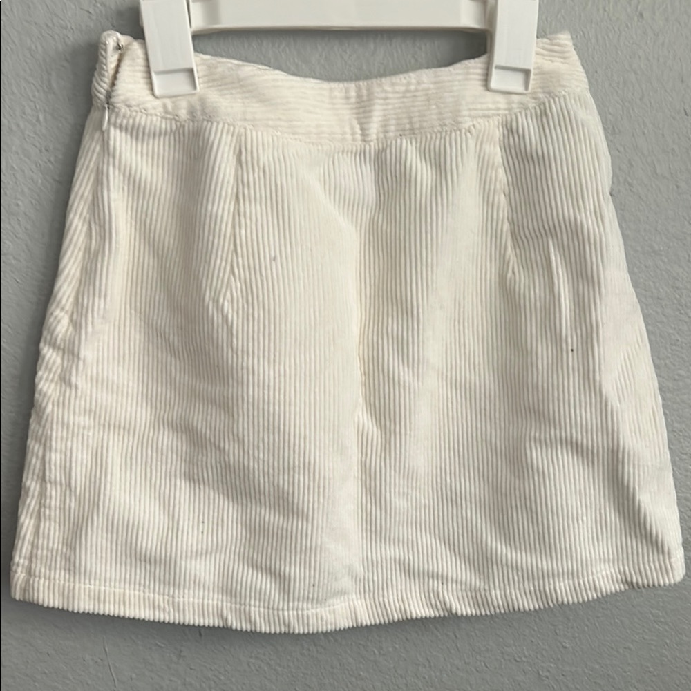 Elegant White Corduroy Skirt
